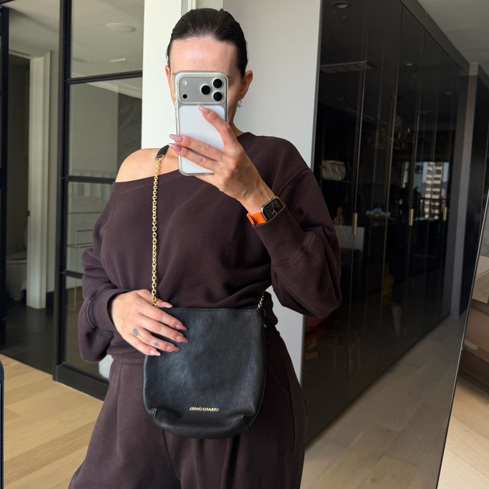 New Gerard Darel Small Black Crossbody Leather Bag